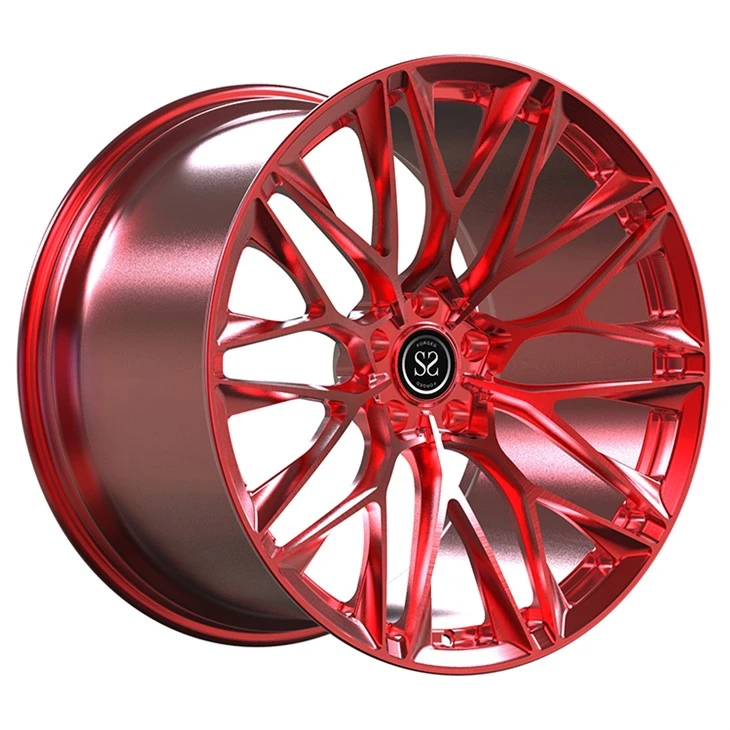 Aston Martin DB11 Custom 1 dona soxta g'ildiraklar 21 dyuymli jilolangan qizil rangli