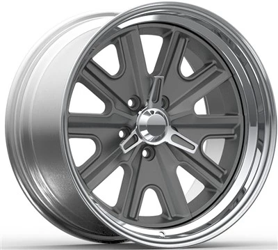 1970 Ford Torino uchun 17x8.0 va 17x9.0 kulrang disk va sayqallangan lablar 3-kompyuter jantlari