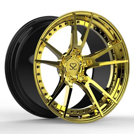 2-bo'lak 20x10 dyuymli alyuminiy qotishma jantlar BMW M6 uchun jilolangan oltin maxsus zarb qilingan g'ildiraklar
